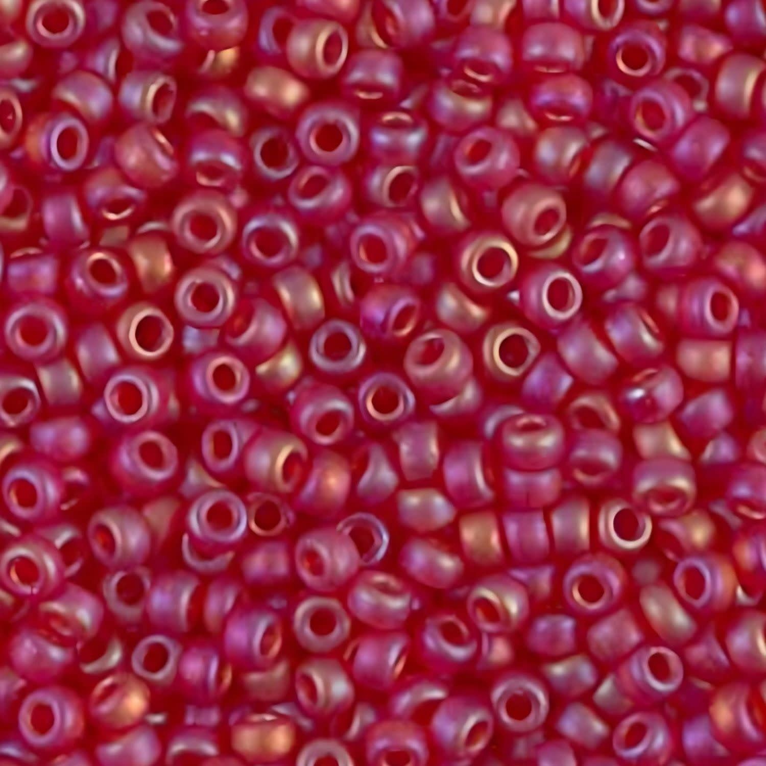 #11 Miyuki Seed Beads - Matte Transparent Red Ab, 11-9141Fr-TB, Approx 24 Grams, 1 five inch tube