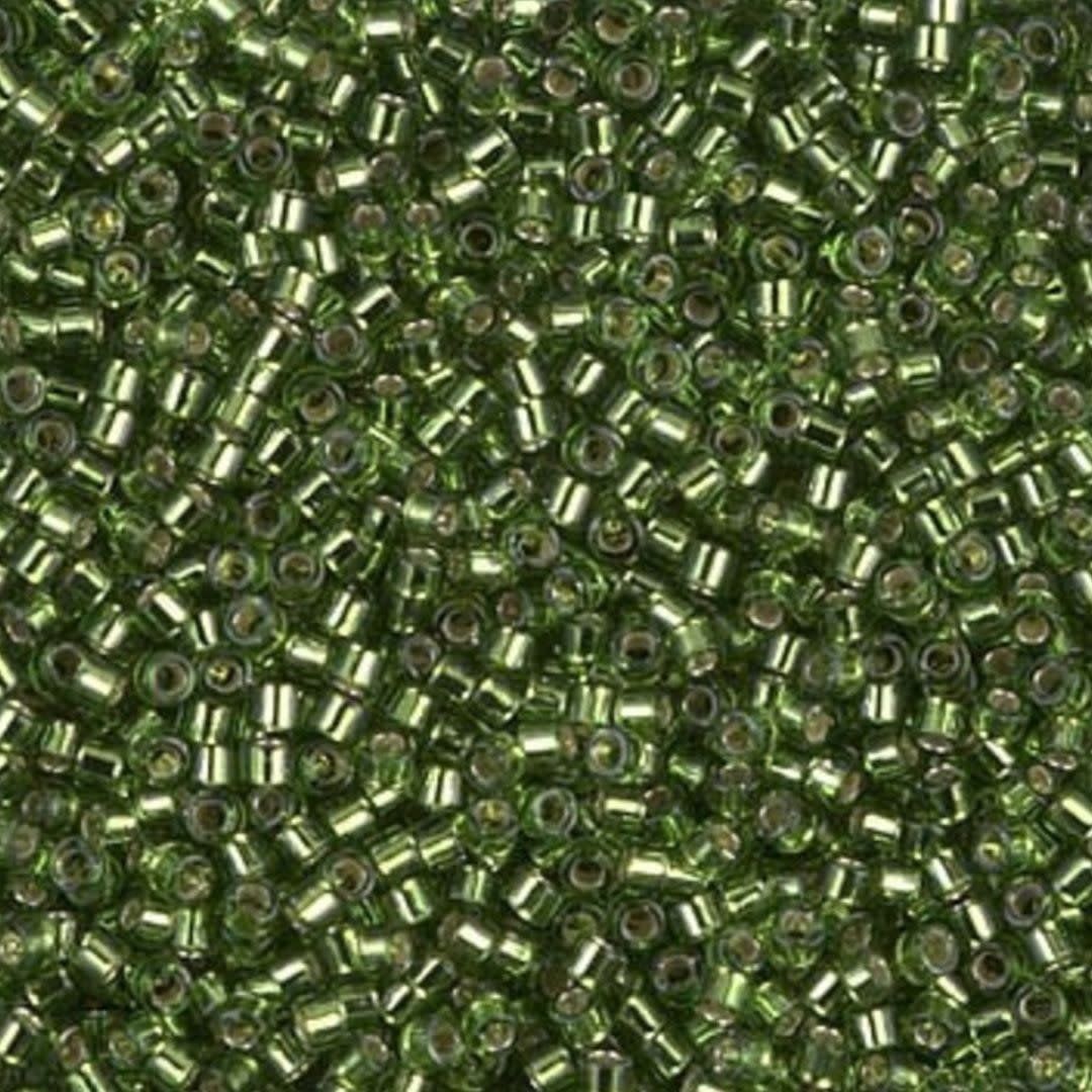 #11 Delica Seed Beads, Silver Lined Olive Green, DB1207-TB, Approx 1440 Beads, 1 two inch tube, 7.2 grams