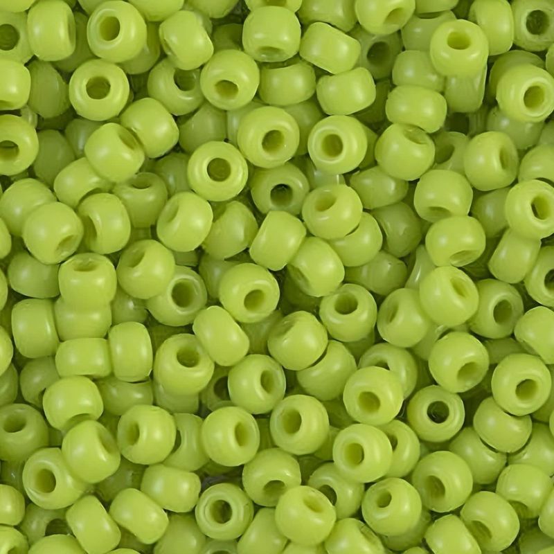 #8 Miyuki Rocailles Seed Beads - Opaque Chartreuse Green, Approx 440 Beads, 10 Grams/0.35oz