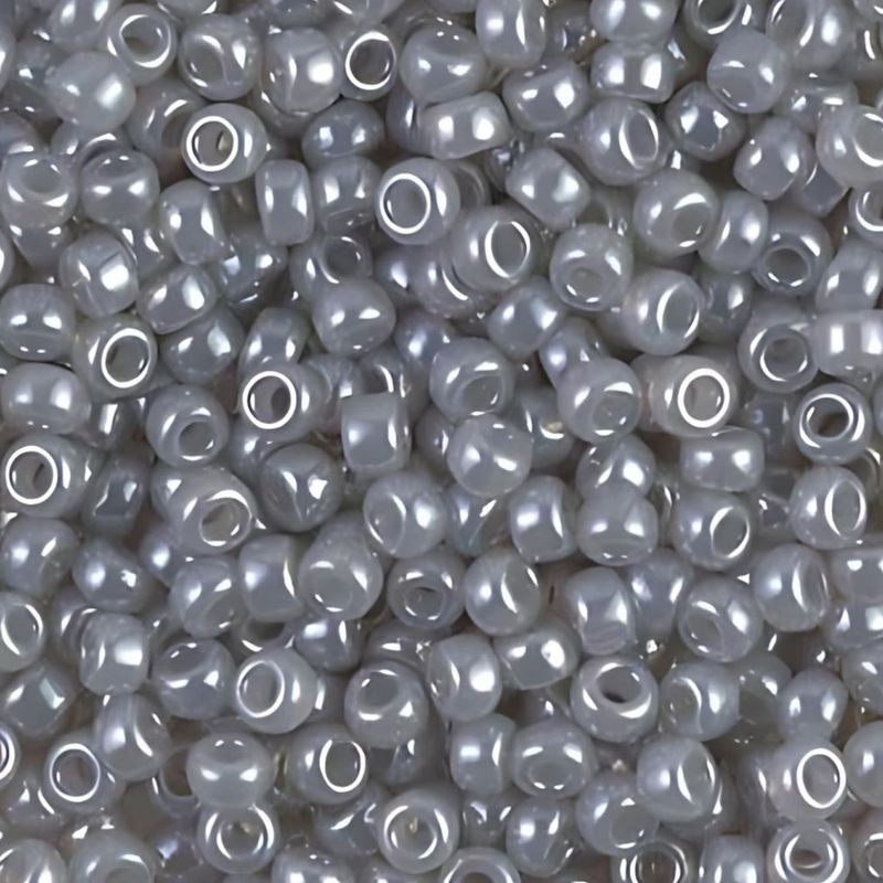 #8 Miyuki Seed Beads - Grey Ceylon, 8-9526-TB, Approx 858 Beads/22 Grams, 1 five inch tube