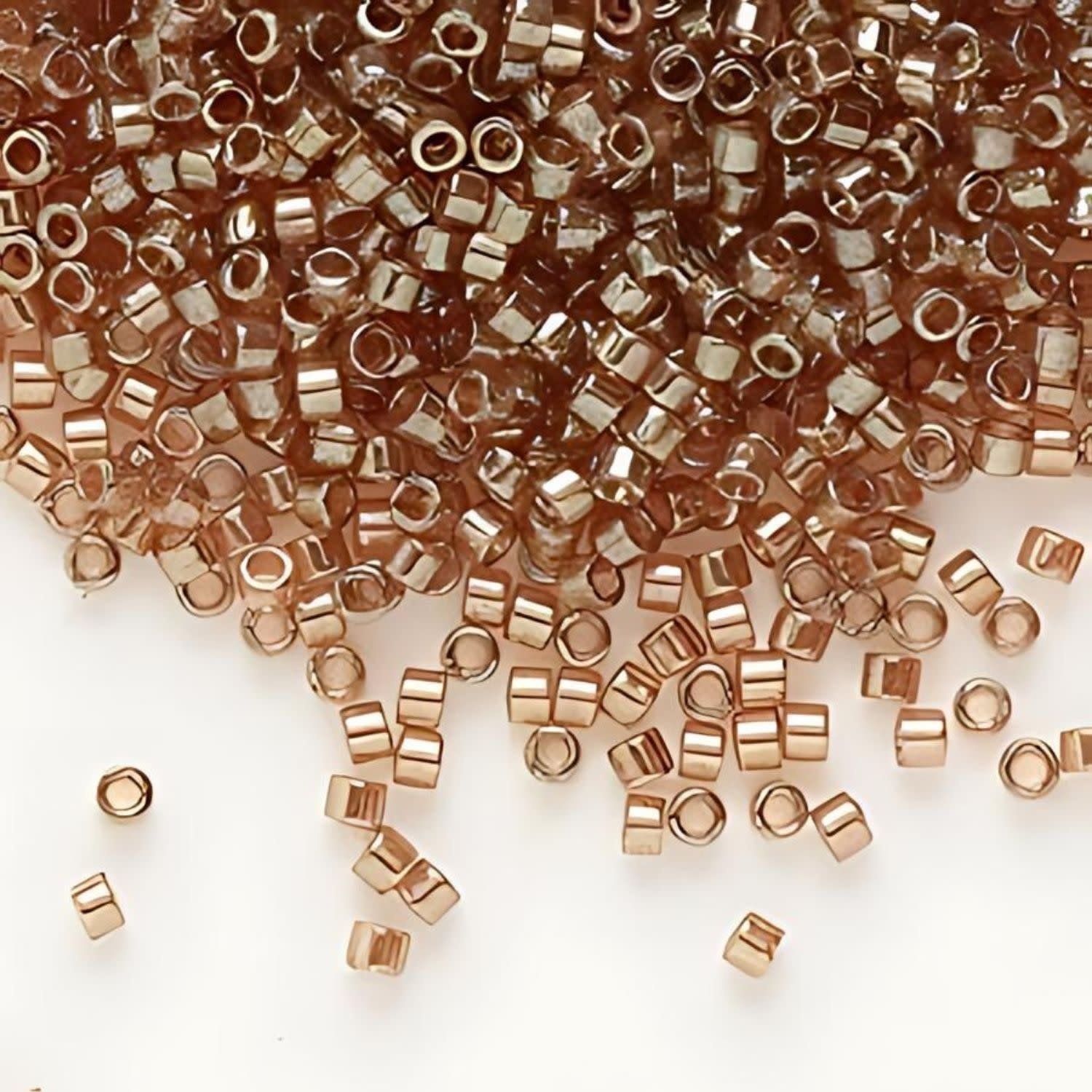 #11 Delica Seed Beads, Gold Luster Rose, DB102-TB, Approx 1440 Beads, 1 two inch tube, 7.2 grams