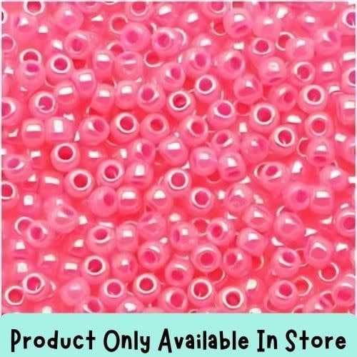 #8 Toho Seed Beads, Ceylon Hot Pink, 3x3mm, 19 Grams/0.67oz, in store only