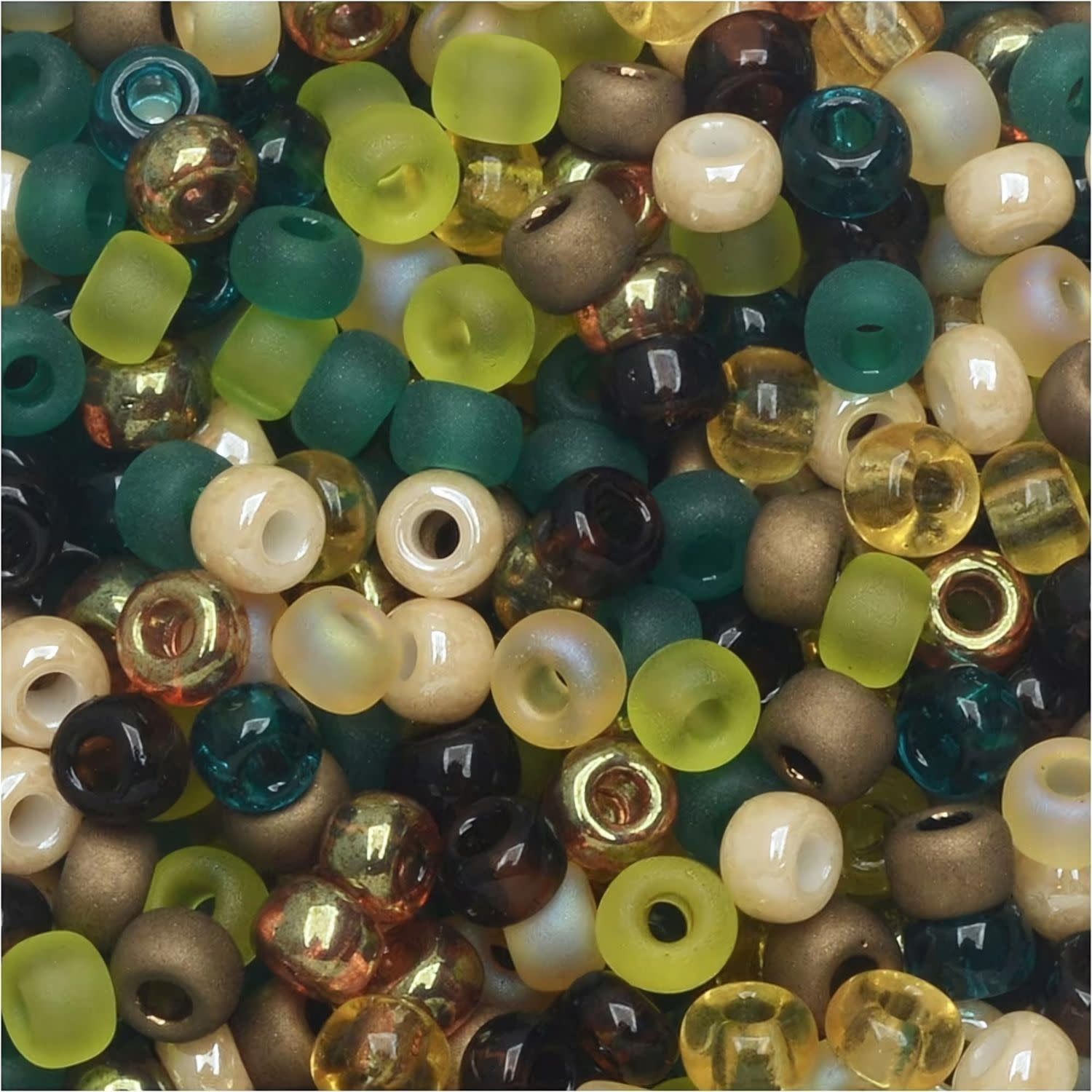 #8 Miyuki Seed Beads - Mix Earth Tones, 8-9MIX07-TB, Approx 858 Beads/22 Grams, 1 five inch tube