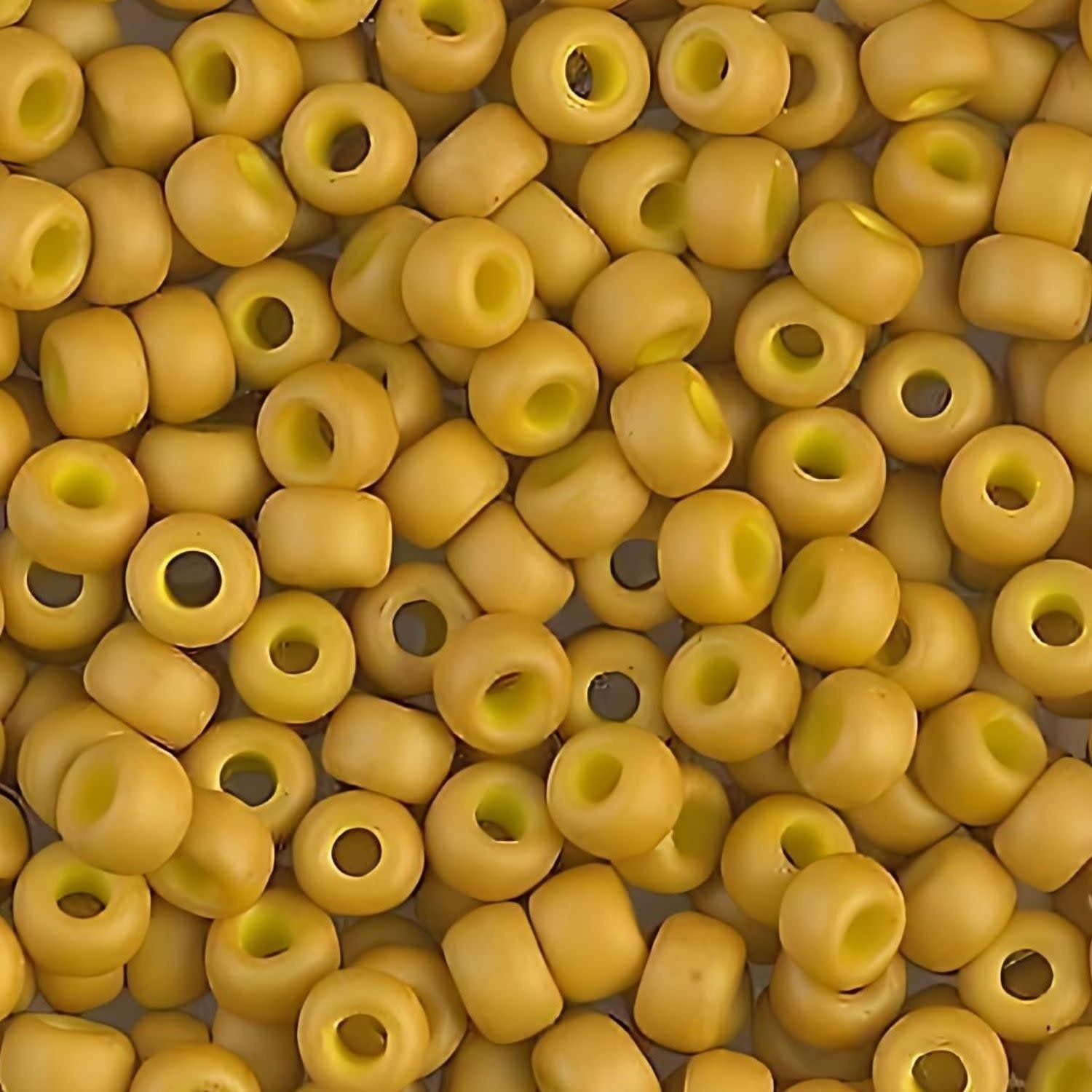 #6 Miyuki Seed Beads - Matte Opaque Mustard Yellow, 6-91233-TB, Approx 240 Beads, 1 five inch tube, 20 grams