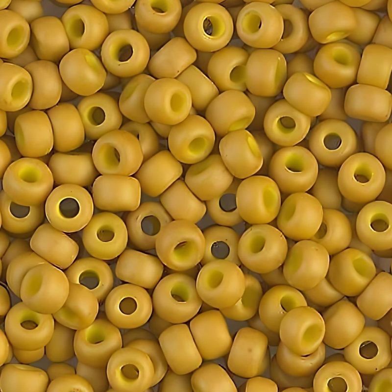 #6 Miyuki Seed Beads - Matte Opaque Mustard Yellow, 6-91233-TB, Approx 240 Beads, 1 five inch tube, 20 grams