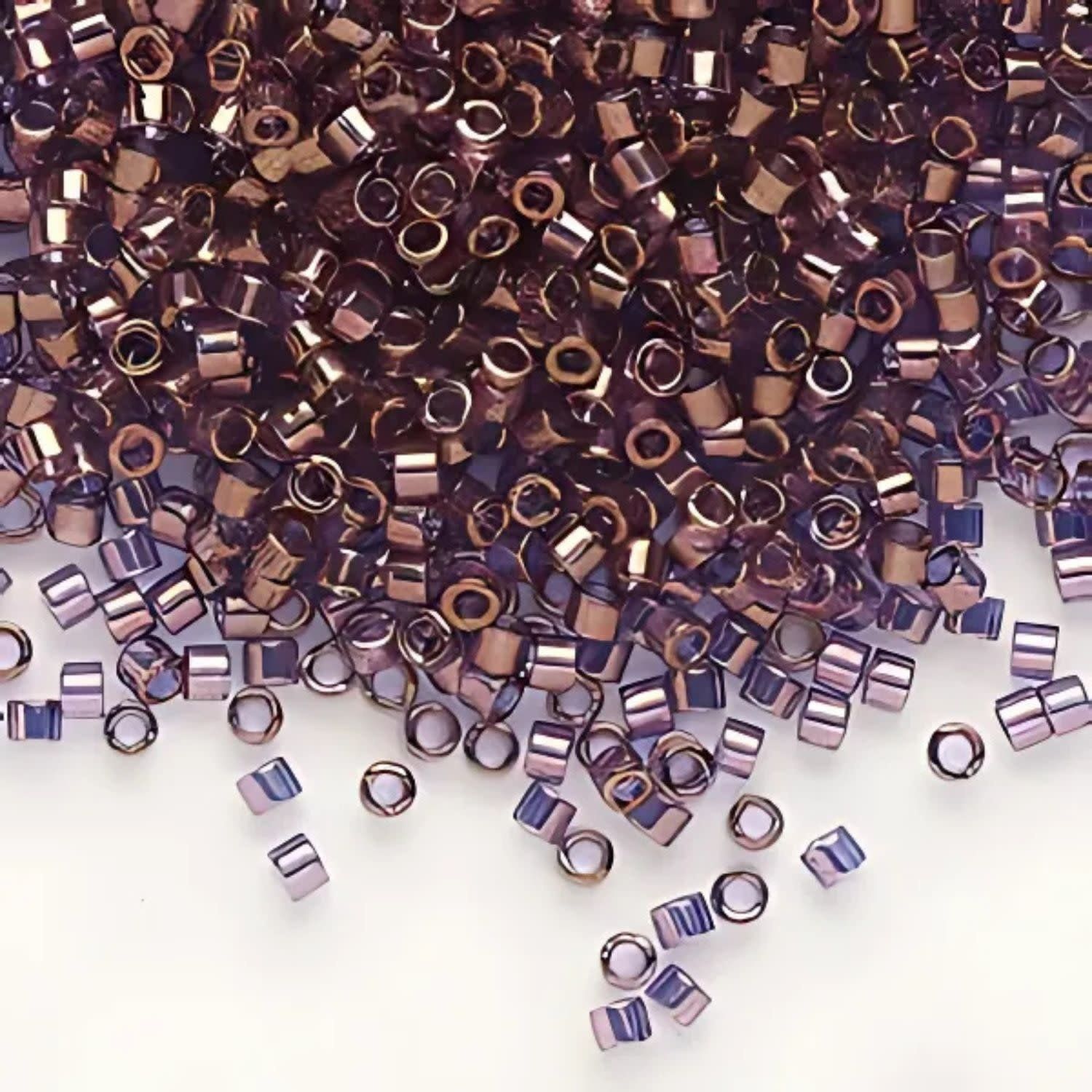#11 Delica Seed Beads, Lavender Blue Gold Transparent Luster, DB117-TB, Approx 1440 Beads, 1 two inch tube, 7.2 grams
