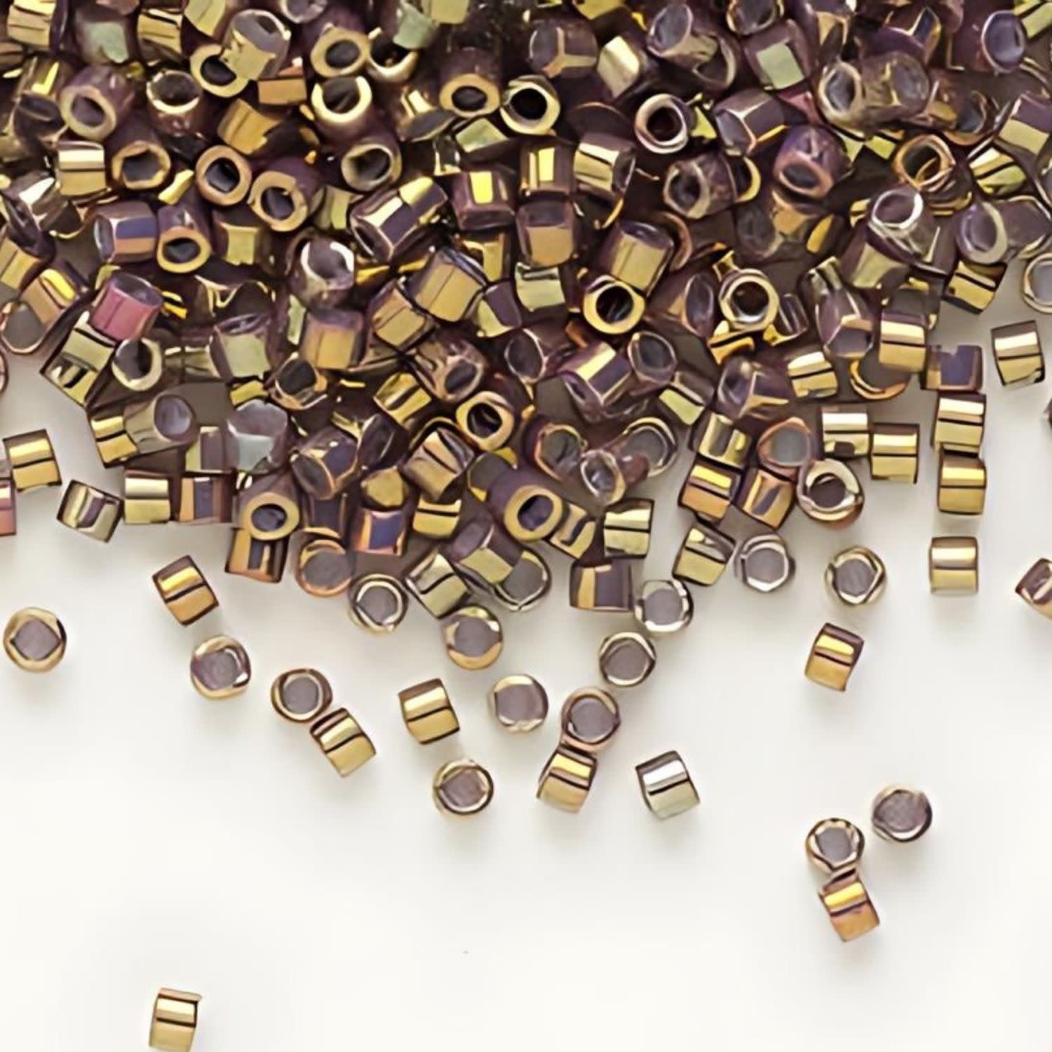 #11 Delica Seed Beads, Metallic Earth Batik Luster, DB1010-TB, Approx 1440 Beads, 1 two inch tube, 7.2 grams