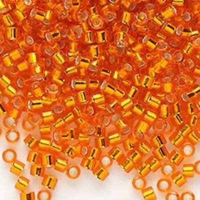#11 Delica Miyuki Seed Beads, Silver Lined Orange, DB045, Approx 2000 Beads, 10 Grams/0.35oz