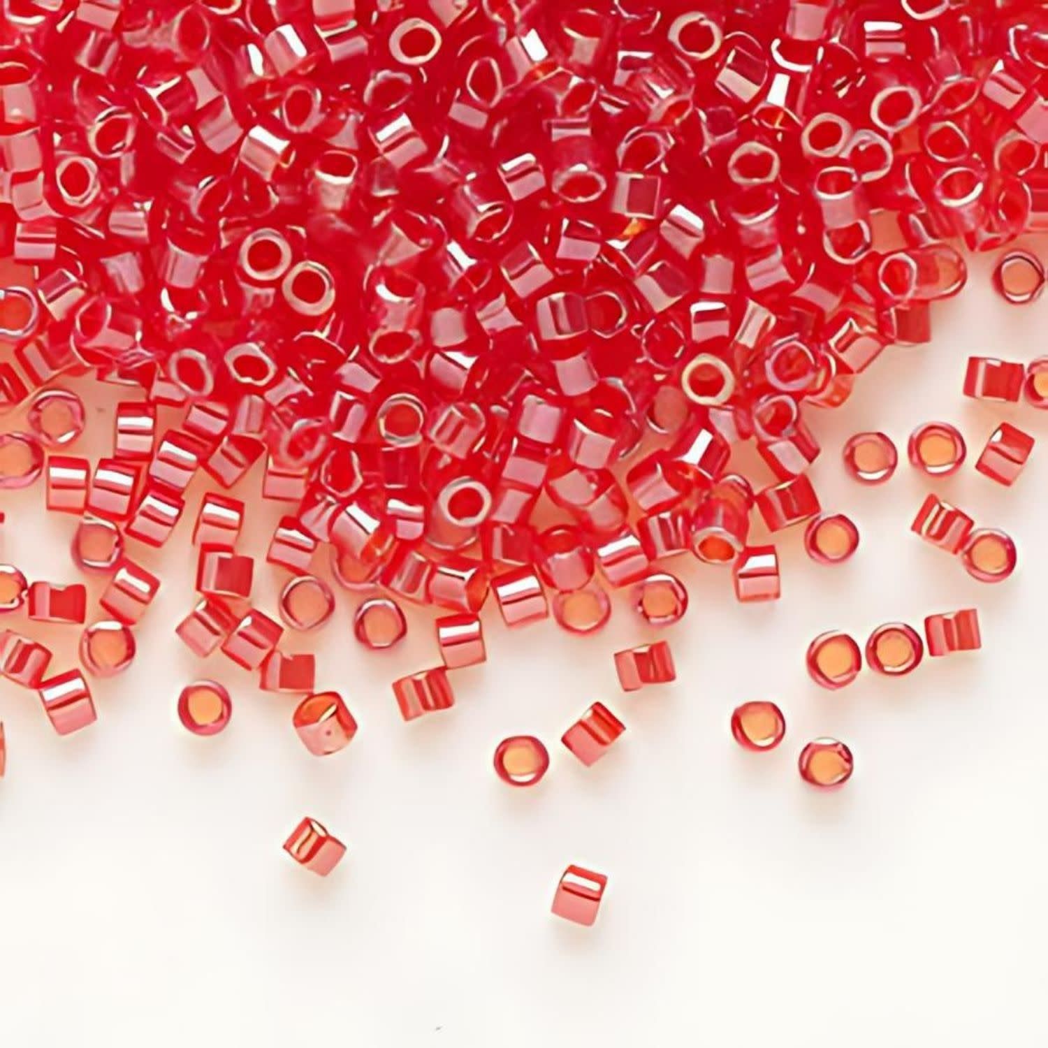 #11 Delica Seed Beads, Transparent Light Siam Luster, DB098-TB, Approx 1440 Beads, 1 two inch tube, 7.2 grams