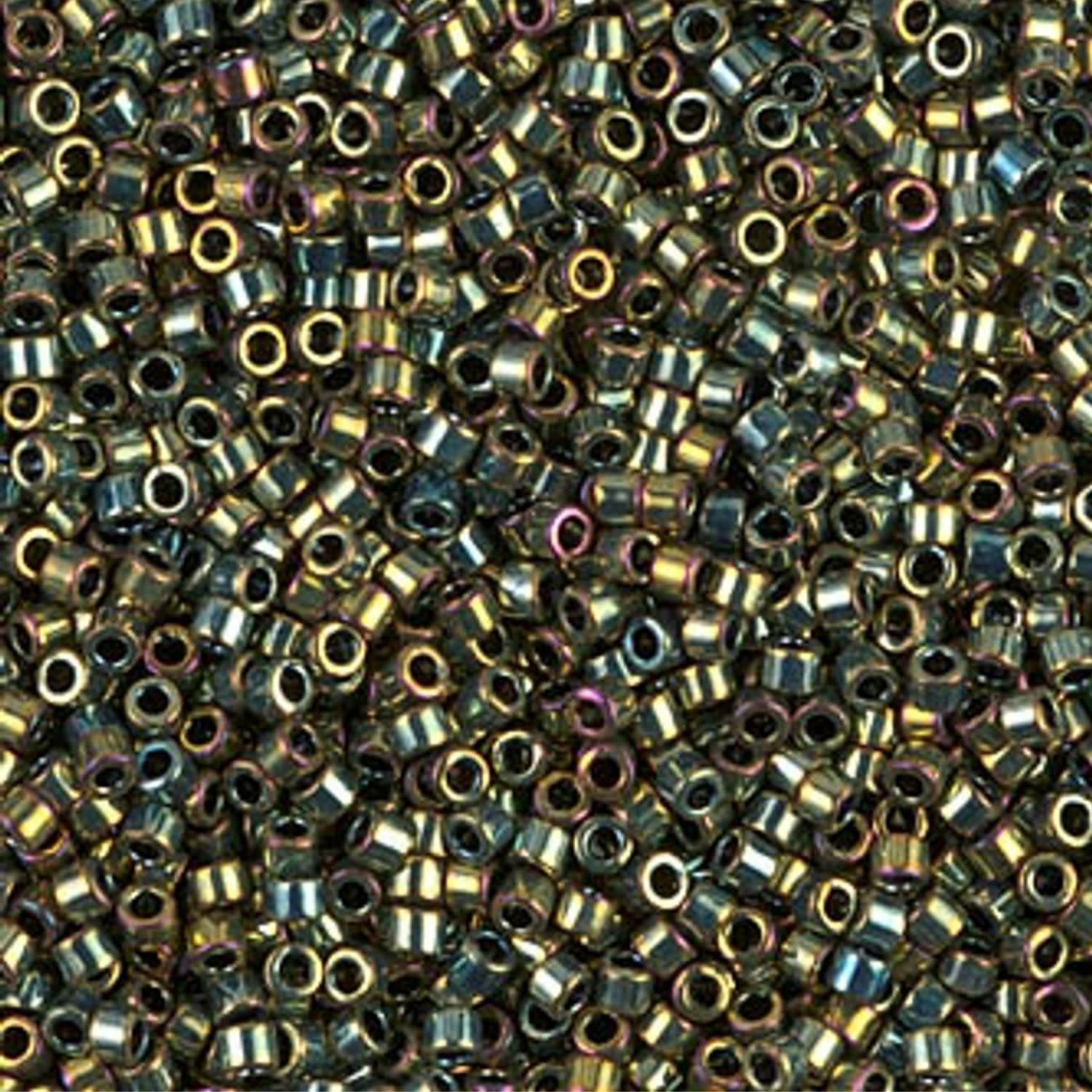 #11 Delica Seed Beads, Metallic Green, DB024-TB, Approx 1440 Beads, 1 two inch tube, 7.2 grams