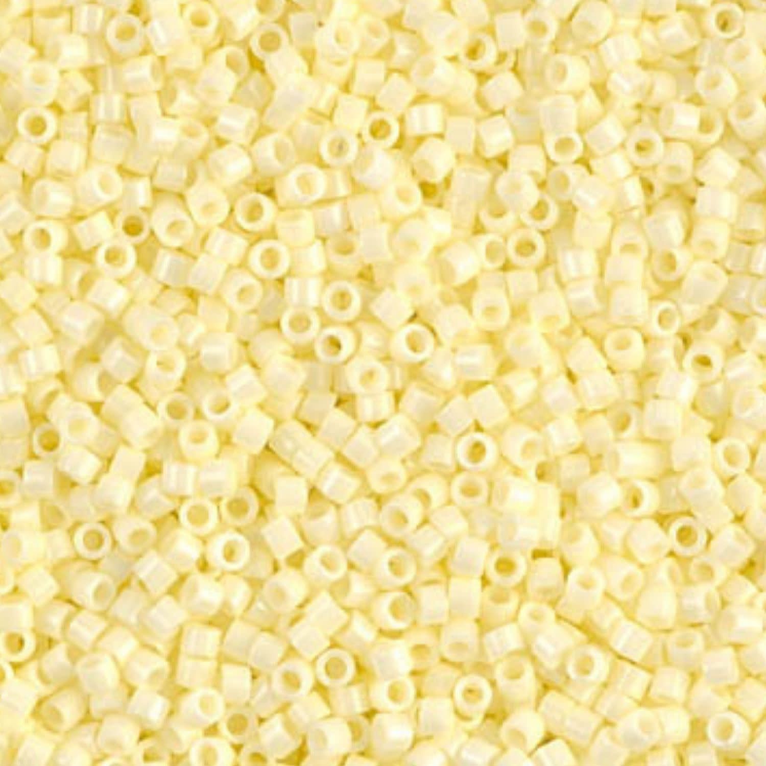#11 Delica Seed Beads, Opaque Pale Yellow, DB1491-TB, Approx 1440 Beads, 1 two inch tube, 7.2 grams