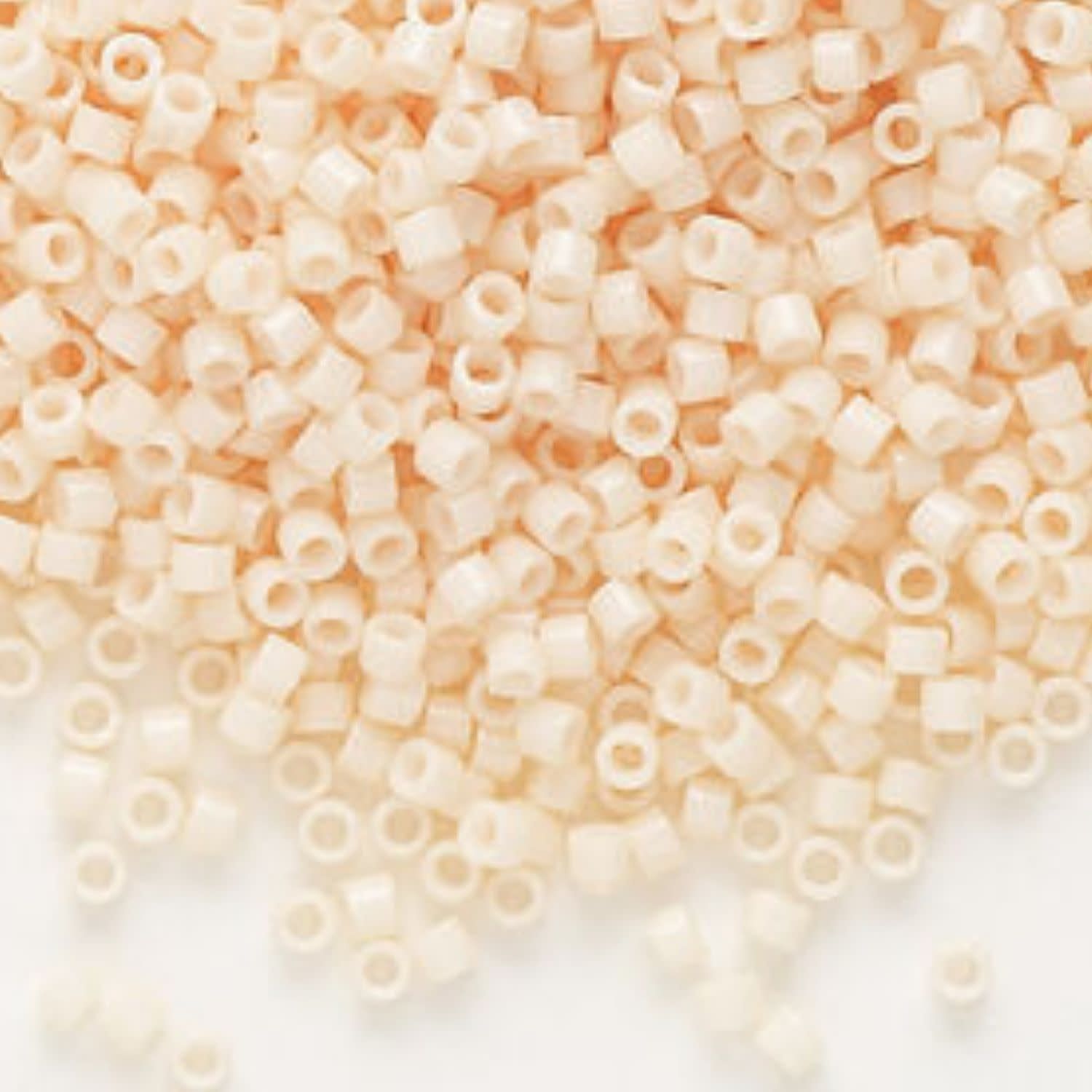 #11 Delica Seed Beads, Opaque Light Peach, DB1492-TB, Approx 1440 Beads, 1 two inch tube, 7.2 grams