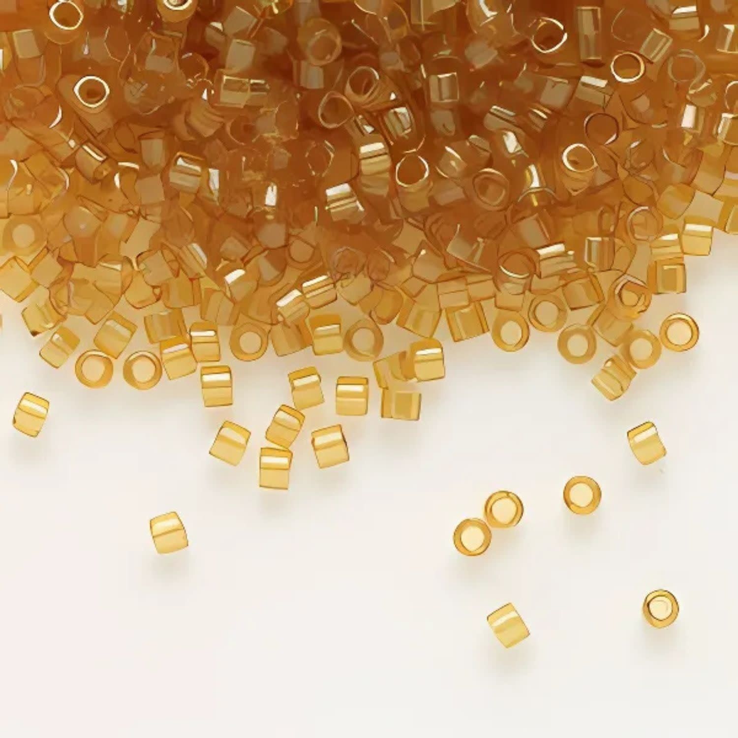 #11 Delica Seed Beads, Honey Gold Transparent Luster, DB119-TB, Approx 1440 Beads, 1 two inch tube, 7.2 grams