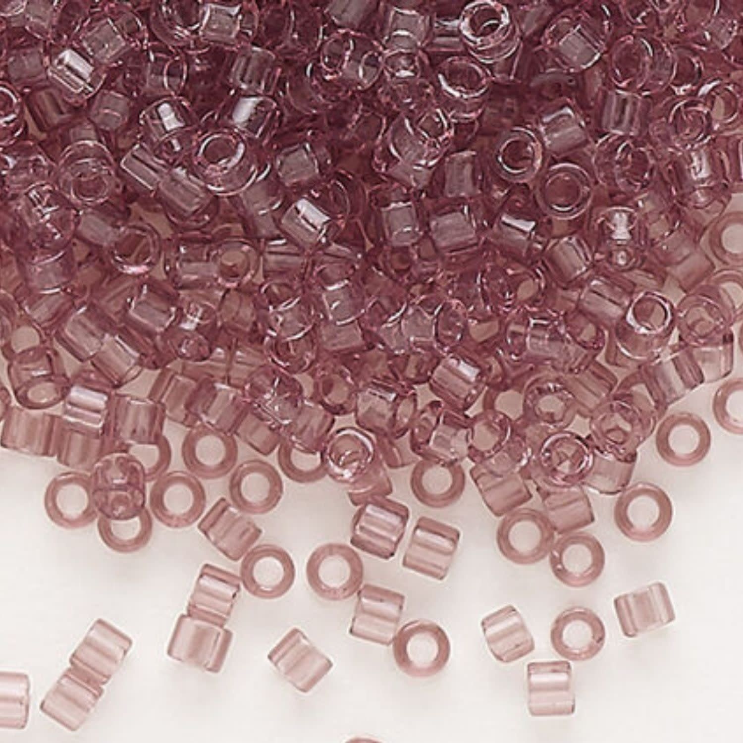 #11 Delica Seed Beads, Transparent Smoky Amethyst, DB711-TB, Approx 1440 Beads, 1 two inch tube, 7.2 grams