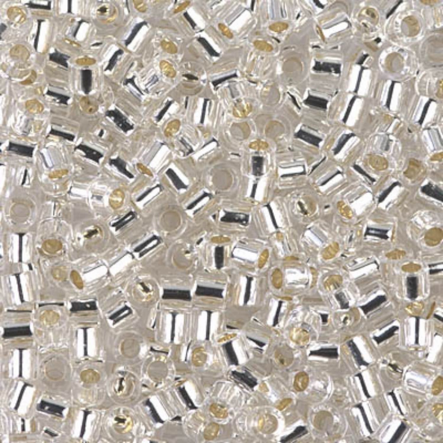 #11 Delica Seed Beads, Silver Lined Crystal, DB041-TB, Approx 1440 Beads, 1 two inch tube, 7.2 grams