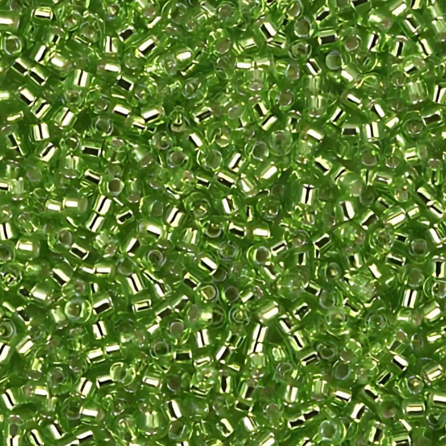 #11 Delica Seed Beads, Silver Lined Lime Green, DB1206-TB, Approx 1440 Beads, 1 two inch tube, 7.2 grams