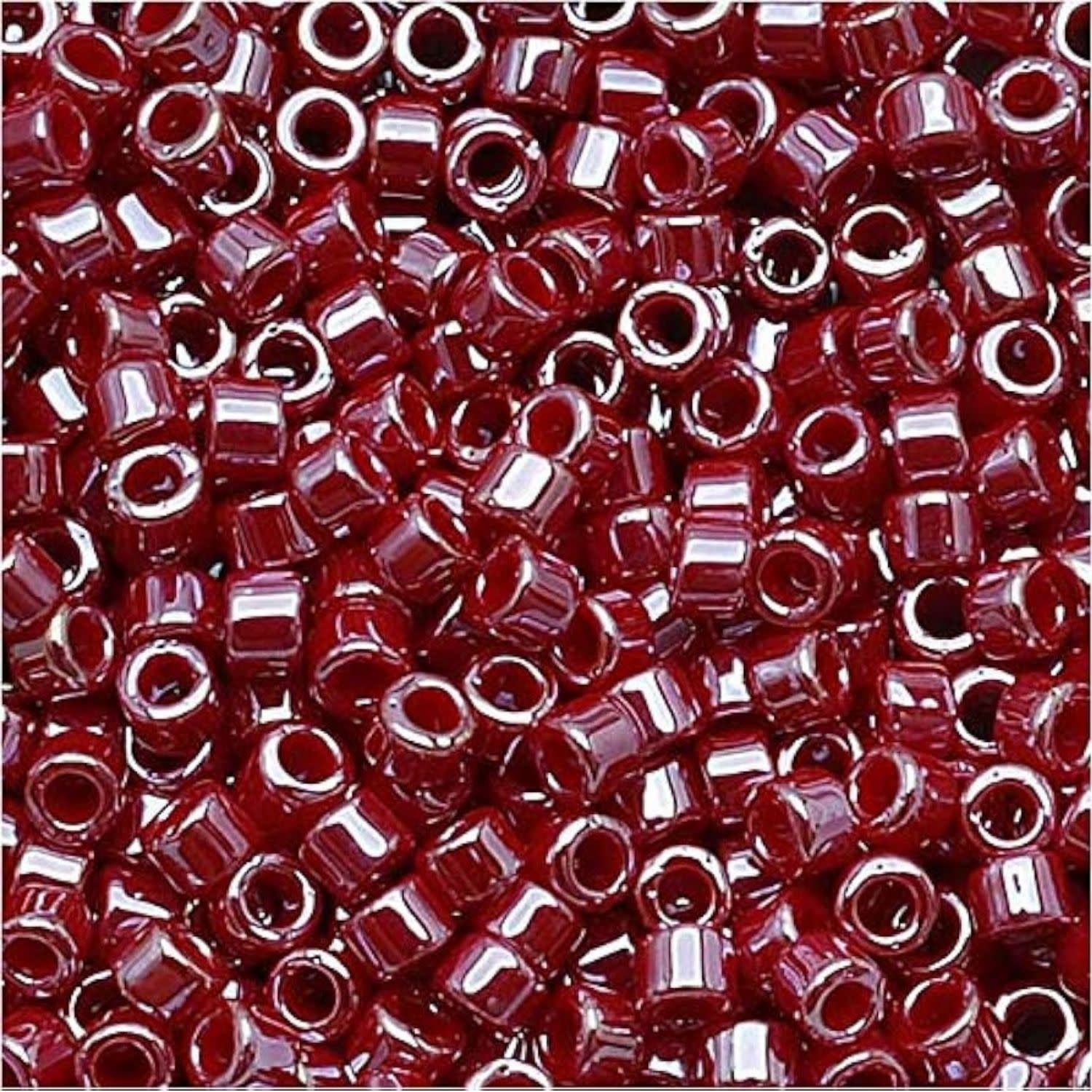 #11 Delica Seed Beads, Opaque Luster Cadillac Red, DB1564-TB, Approx 1440 Beads, 1 two inch tube, 7.2 grams