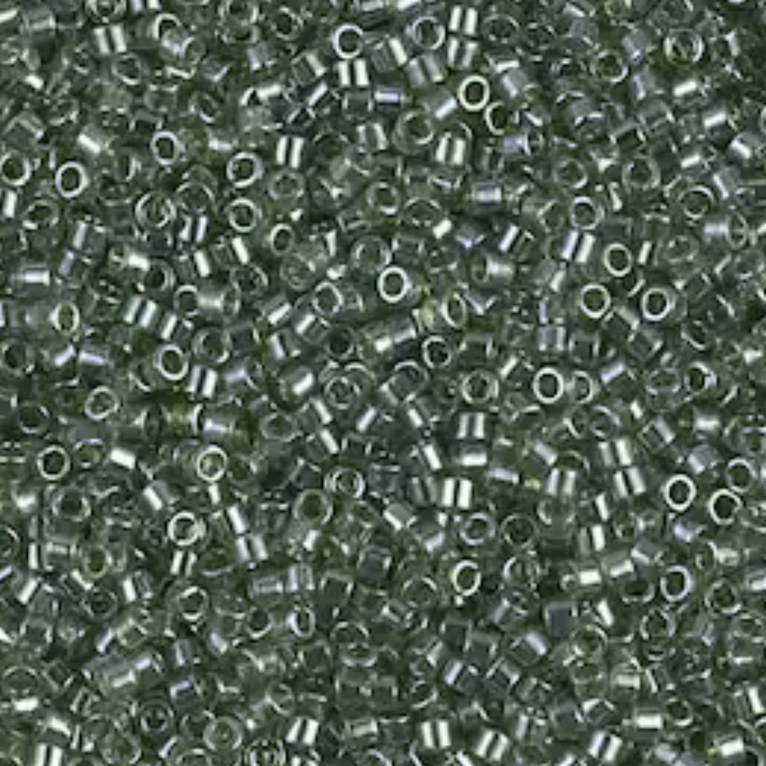 #11 Delica Seed Beads, Olive Green Transparent Luster, DB1227-TB, Approx 1440 Beads, 1 two inch tube, 7.2 grams