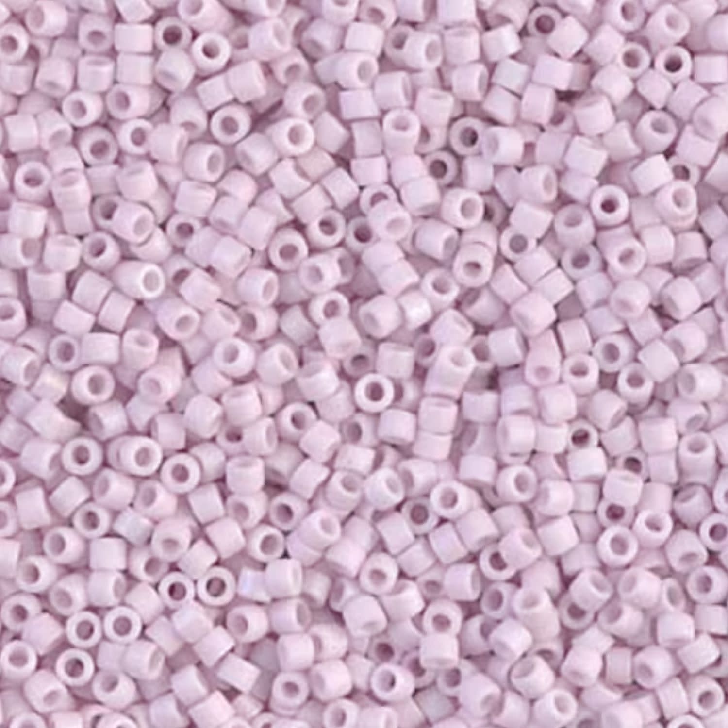 #11 Delica Seed Beads, Matte Opaque Pale Rose Pink Ab/Rainbow, DB1524-TB, Approx 1440 Beads, 1 two inch tube, 7.2 grams