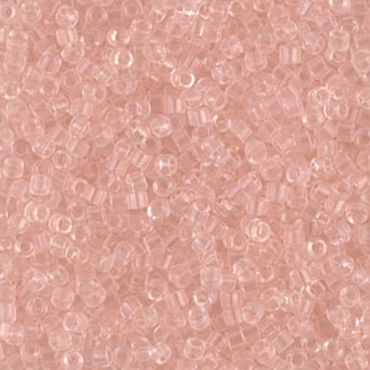 #11 Delica Seed Beads, Transparent Pink Mist, DB1103-TB, Approx 1440 Beads, 1 two inch tube, 7.2 grams