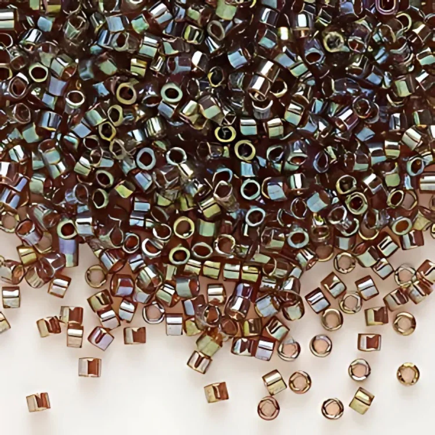 #11 Delica Seed Beads, Light Brown Ab Transparent Luster, DB122-TB, Approx 1440 Beads, 1 two inch tube, 7.2 grams