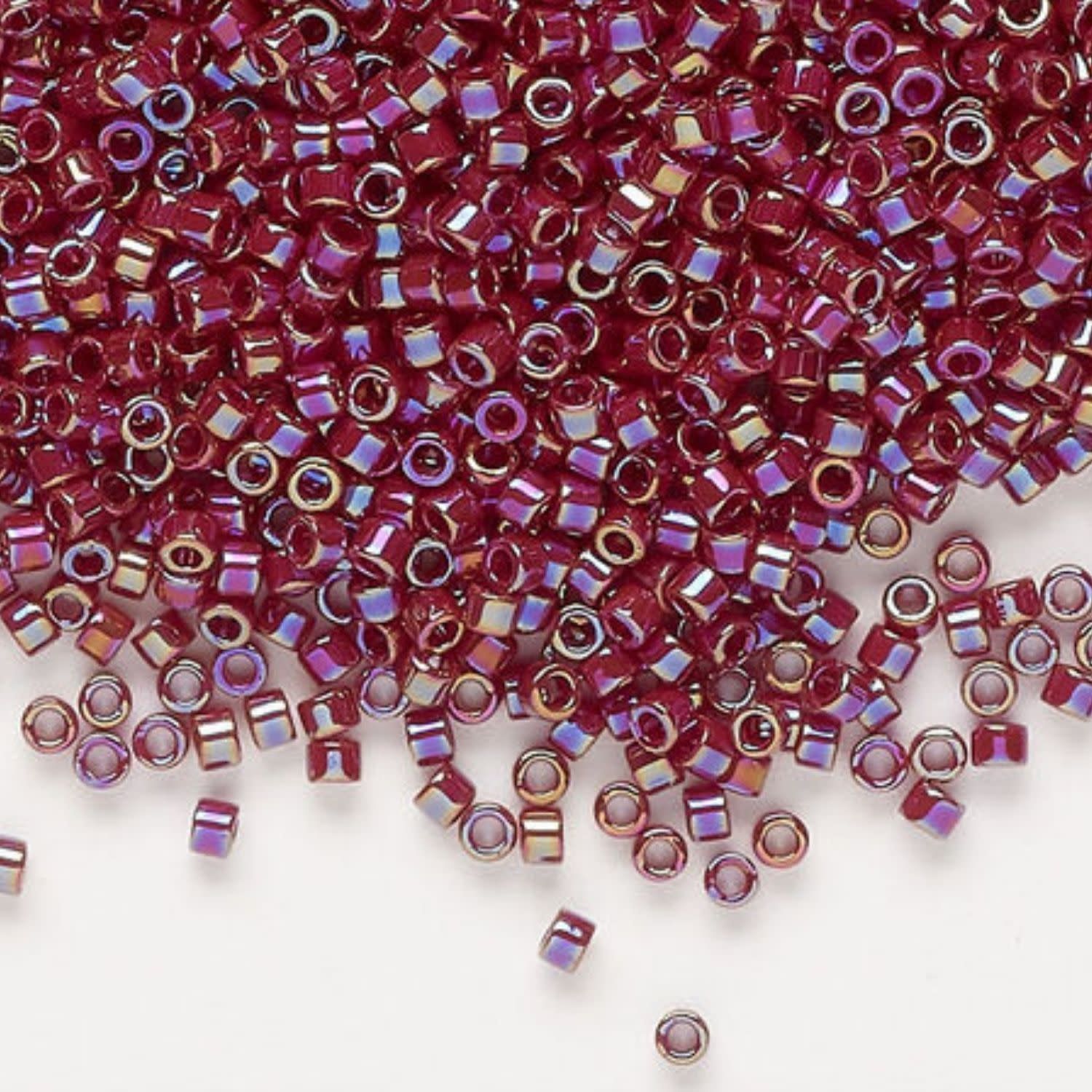 #11 Delica Seed Beads, Opaque Current Ab/Rainbow, DB1574-TB, Approx 1440 Beads, 1 two inch tube, 7.2 grams