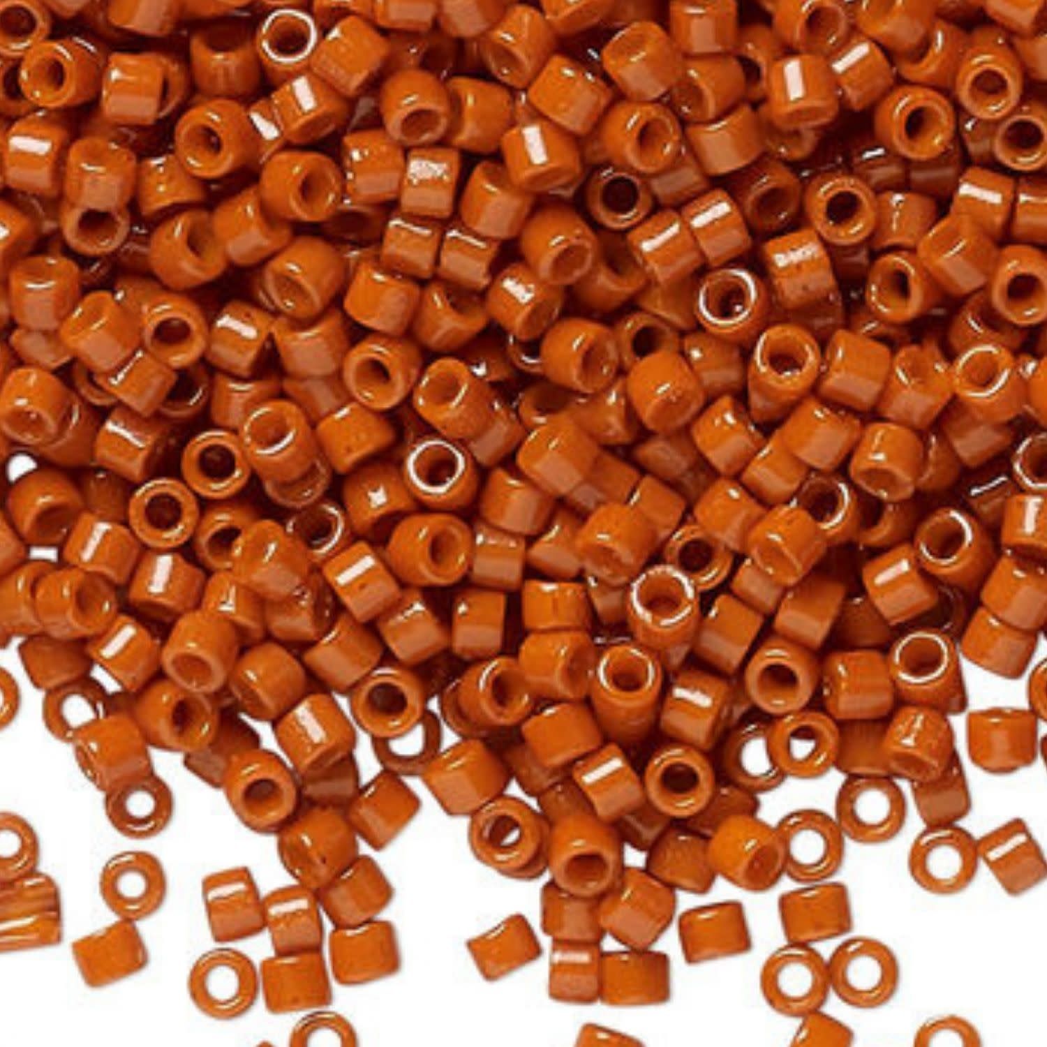 #11 Delica Seed Beads, Duracoat Opaque Orange Rust, DB2352-TB, Approx 1440 Beads, 1 two inch tube, 7.2 grams