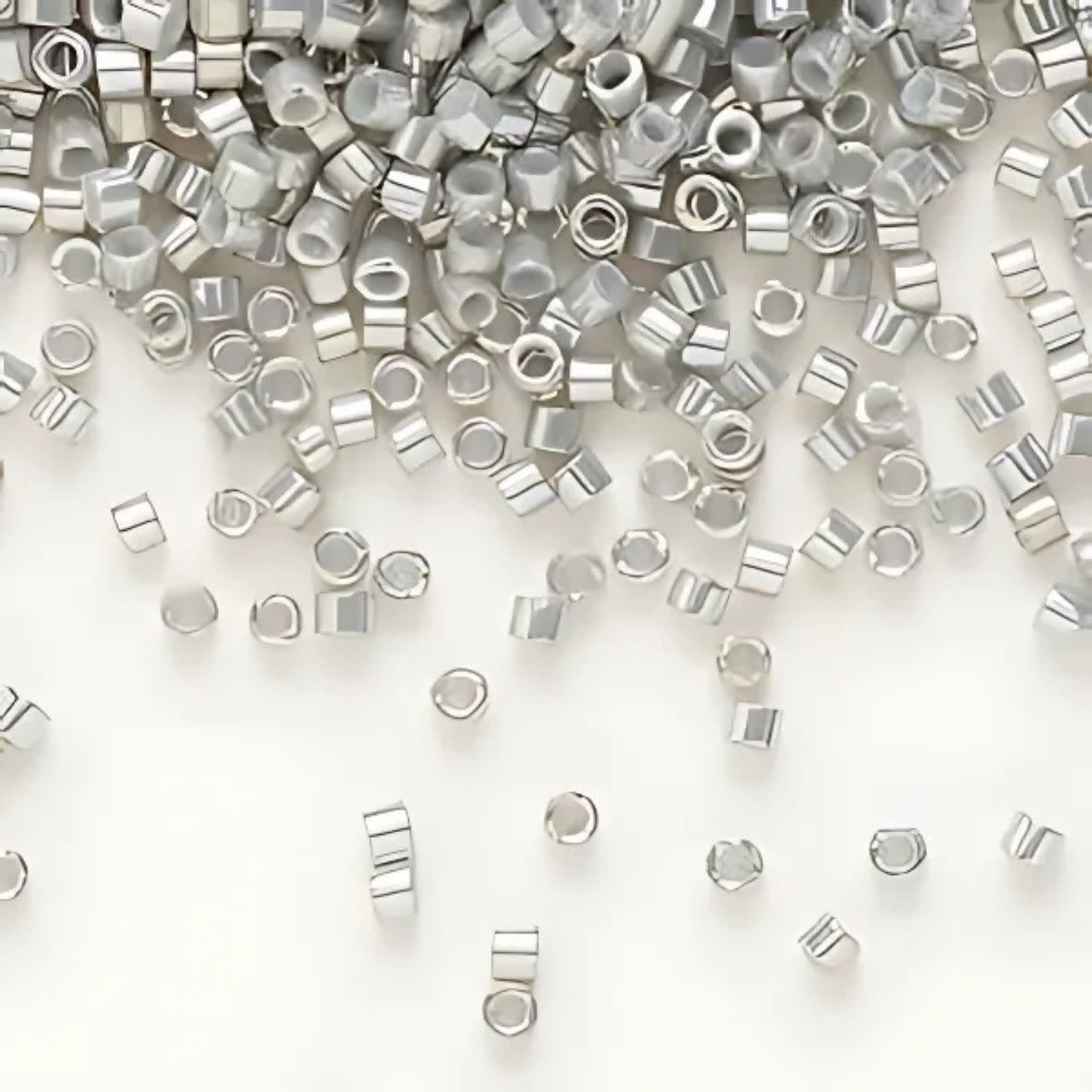 #11 Delica Seed Beads, Transparent Grey Mist Ab/Rainbow, DB1251-TB, Approx 1440 Beads, 1 two inch tube, 7.2 grams