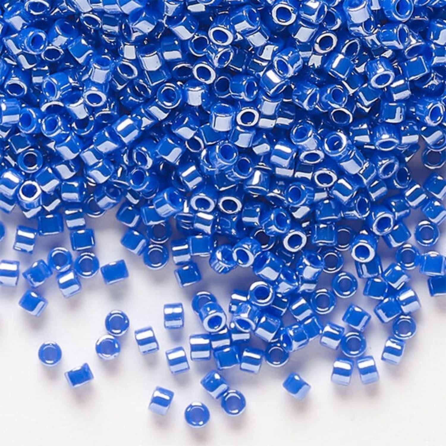 #11 Delica Seed Beads, Opaque Luster Cyan Blue, DB1569-TB, Approx 1440 Beads, 1 two inch tube, 7.2 grams