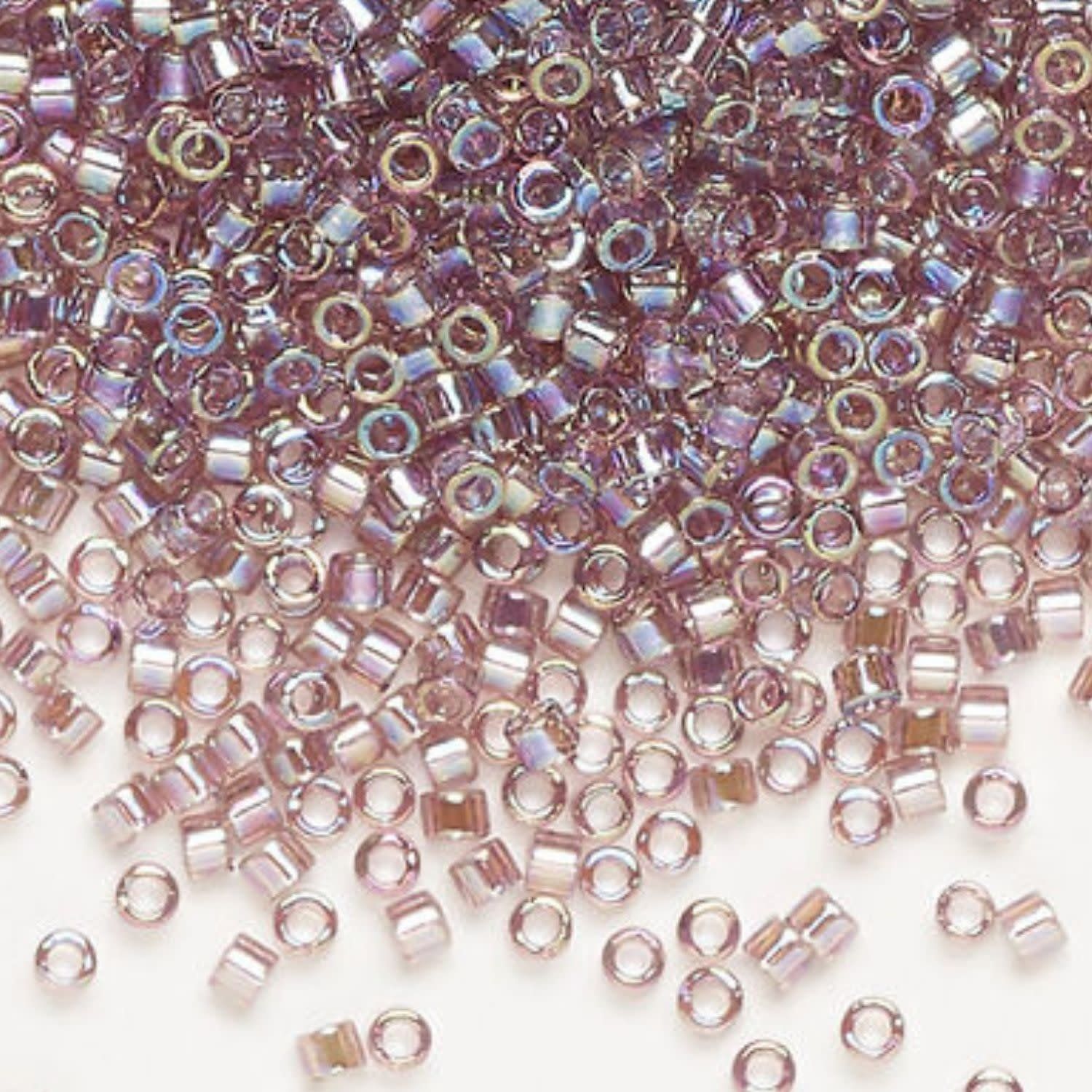 #11 Delica Seed Beads, Transparent Smoky Amethyst Ab/Rainbow, DB173-TB, Approx 1440 Beads, 1 two inch tube, 7.2 grams