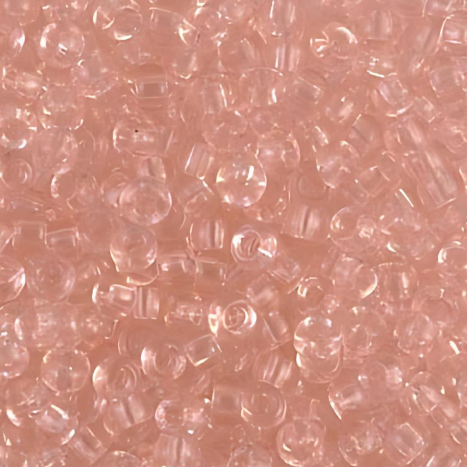 #6 Miyuki Seed Beads - Transparent Light Tea Rose Pink, 6-9155-TB, Approx 240 Beads, 1 five inch tube, 20 grams