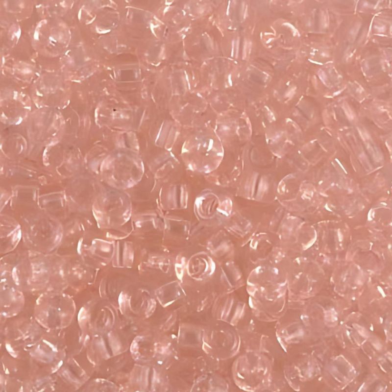 #6 Miyuki Seed Beads - Transparent Light Tea Rose Pink, 6-9155-TB, Approx 240 Beads, 1 five inch tube, 20 grams