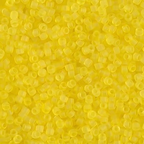 #11 Delica Seed Beads, Matte Transparent Yellow, DB743-TB, Approx 1440 Beads, 1 two inch tube, 7.2 grams