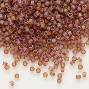 #11 Delica Seed Beads, Matte Transparent Light Brown Ab/Rainbow, DB853-TB, Approx 1440 Beads, 1 two inch tube, 7.2 grams