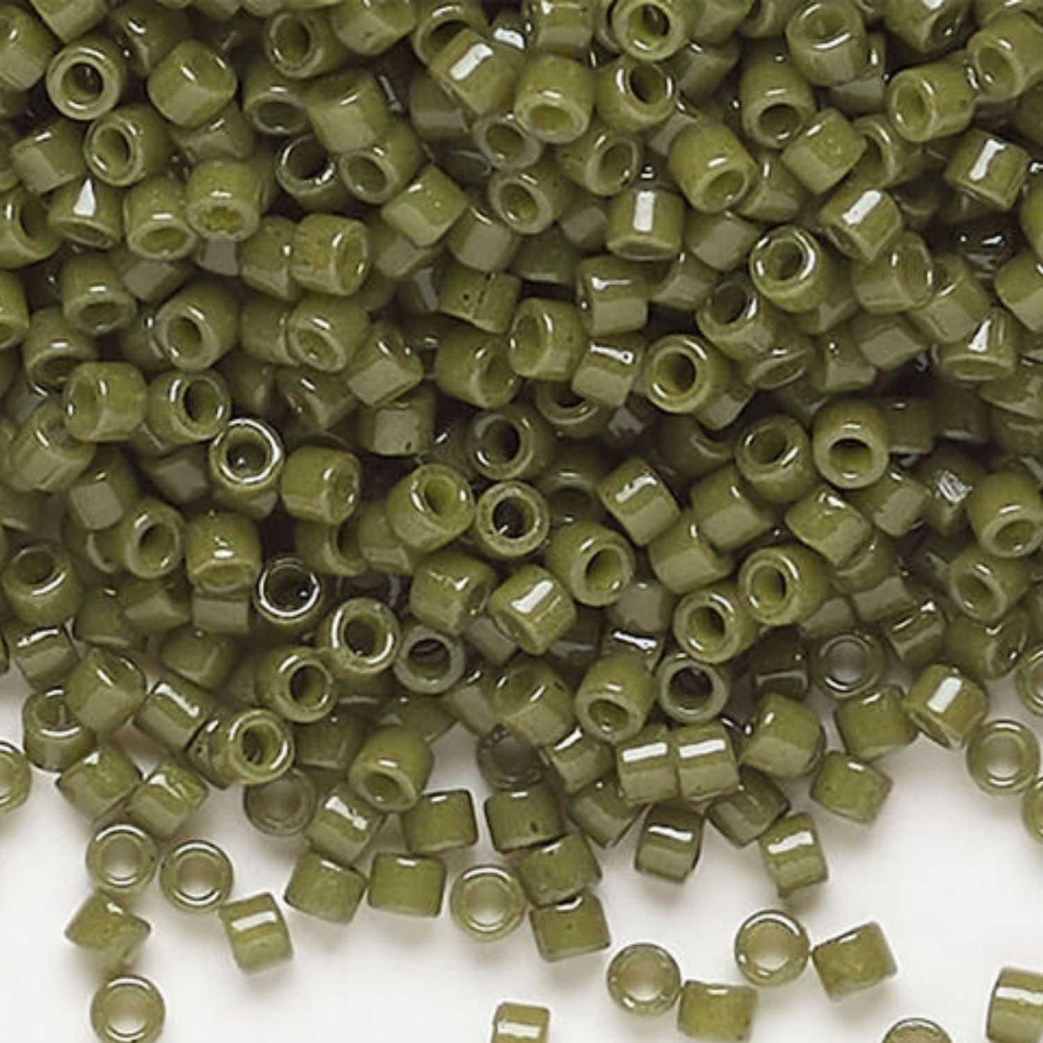#11 Delica Seed Beads, Duracoat Opaque Army Green, DB2357-TB, Approx 1440 Beads, 1 two inch tube, 7.2 grams