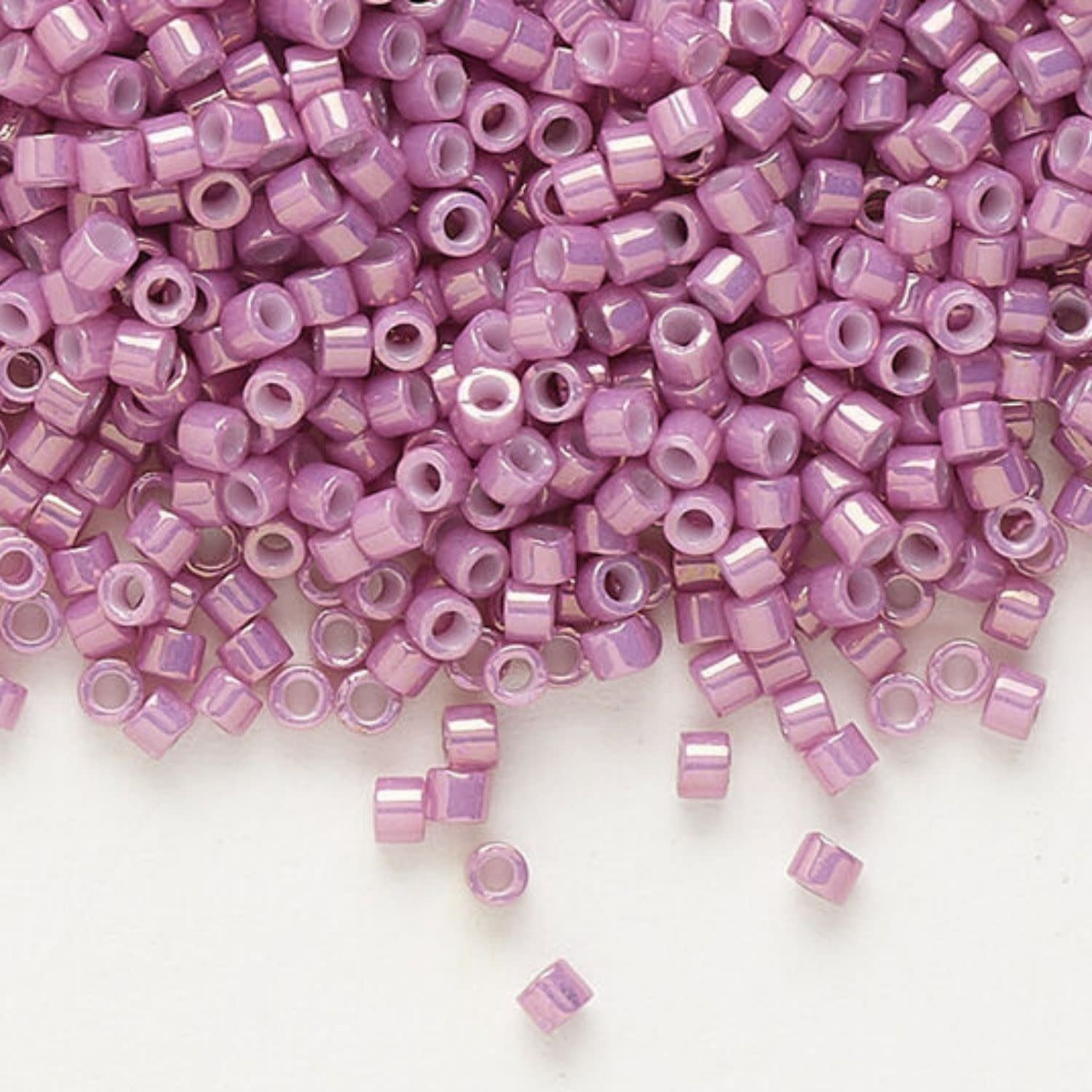 #11 Delica Miyuki Seed Beads, Opaque Luster Pink Mauve, DB253, Approx 2000 Beads, 10 grams/0.35oz