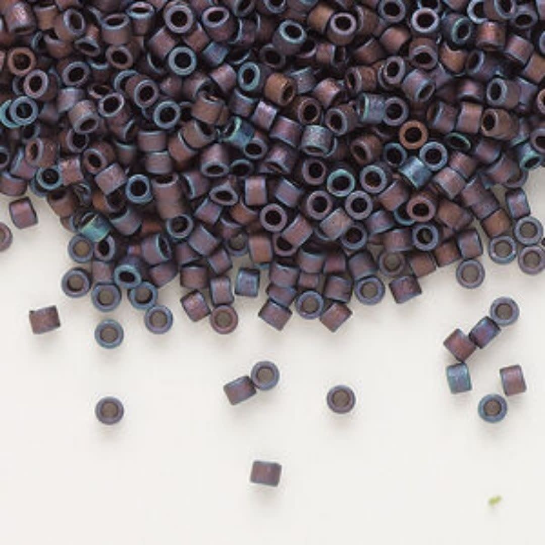 #11 Delica Seed Beads, Matte Metallic Purple Iris Ab/Rainbow, DB323-TB, Approx 1440 Beads, 1 two inch tube, 7.2 grams