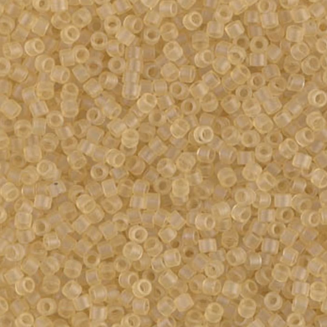 #11 Delica Seed Beads, Matte Transparent Pale Topaz, DB382-TB, Approx 1440 Beads, 1 two inch tube, 7.2 grams