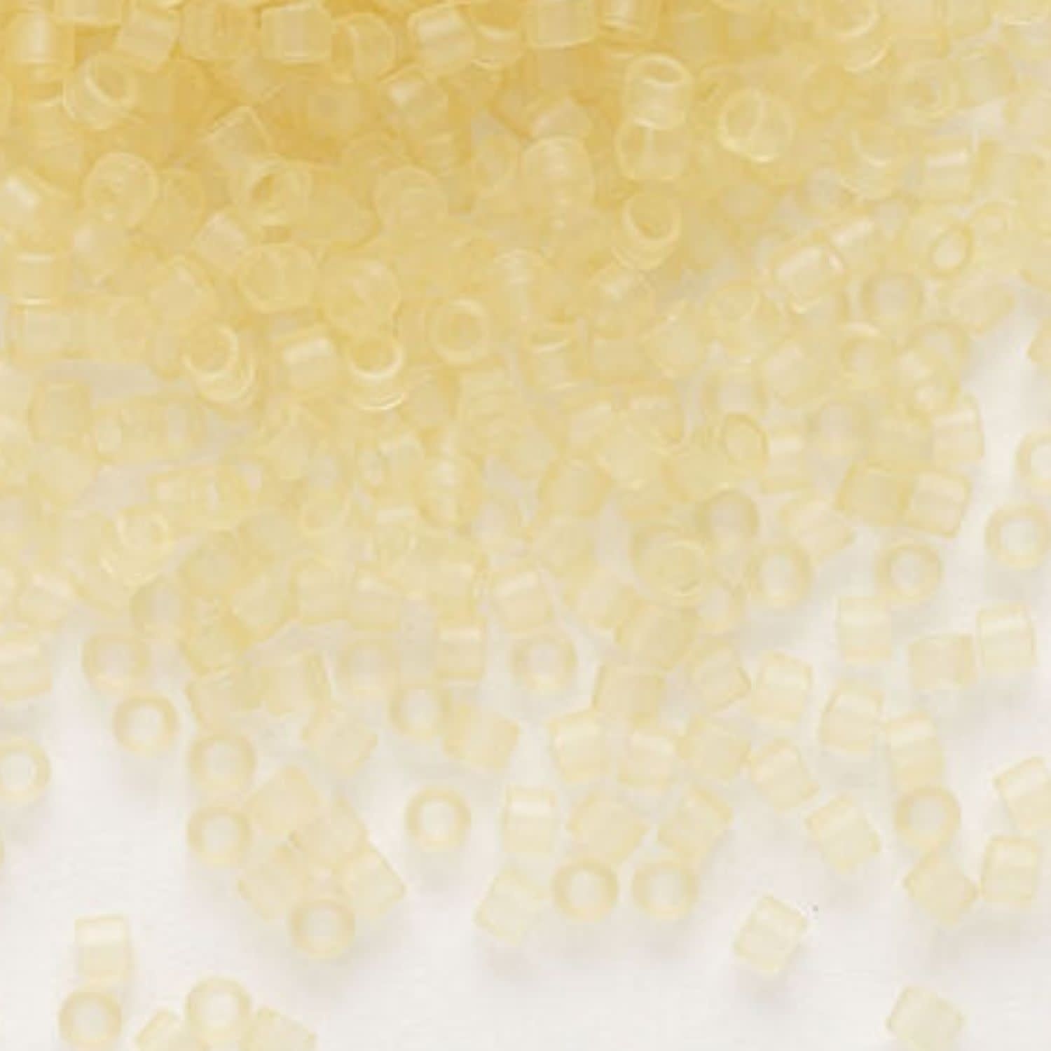 #11 Delica Seed Beads, Matte Transparent Pale Topaz, DB382-TB, Approx 1440 Beads, 1 two inch tube, 7.2 grams
