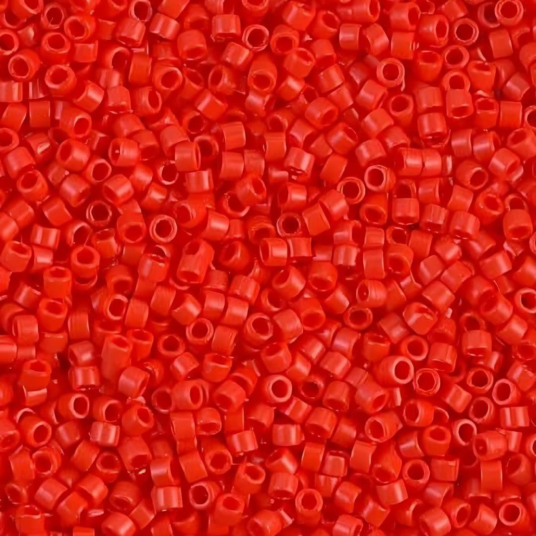 #11 Delica Seed Beads, Opaque Light Siam Red, DB727-TB, Approx 1440 Beads, 1 two inch tube, 7.2 grams