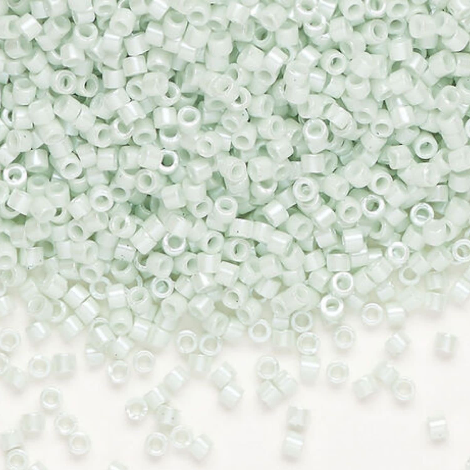 #11 Delica Seed Beads, Opaque Luster Light Mint Green Ceylon, DB1536-TB, Approx 1440 Beads, 1 two inch tube, 7.2 grams