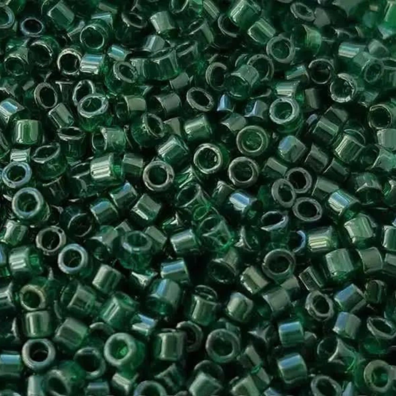 #11 Delica Seed Beads, Transparent Luster Emerald Green, DB1894-TB, Approx 1440 Beads, 1 two inch tube, 7.2 grams