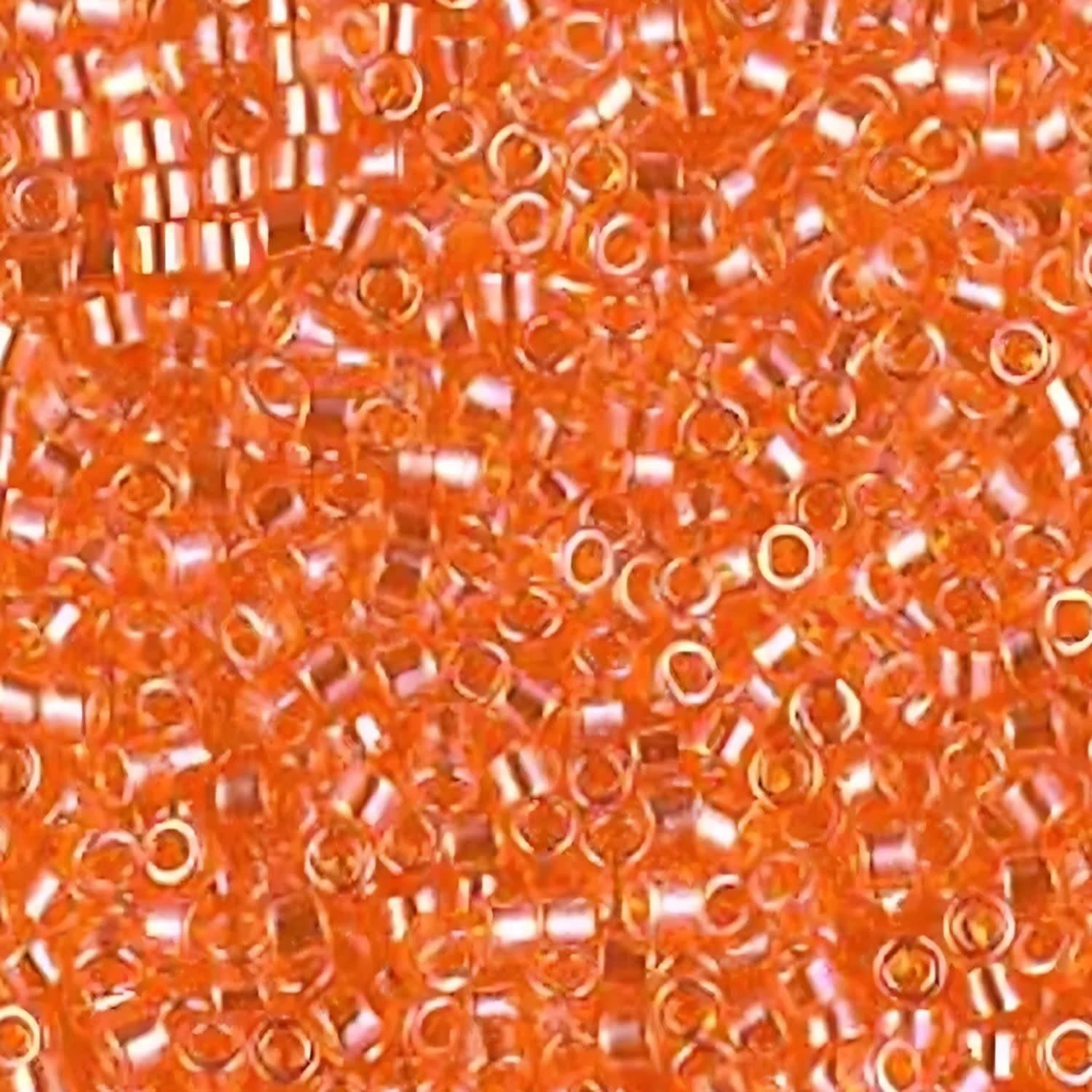 #11 Delica Seed Beads, Transparent Luster Orange, DB1887-TB, Approx 1440 Beads, 1 two inch tube, 7.2 grams