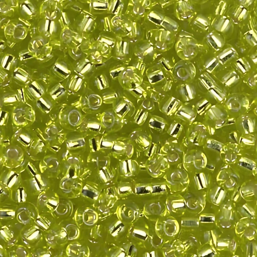 #8 Miyuki Seed Beads - Silver Lined Chartreuse, 8-914-TB, Approx 858 Beads/22 Grams, 1 five inch tube