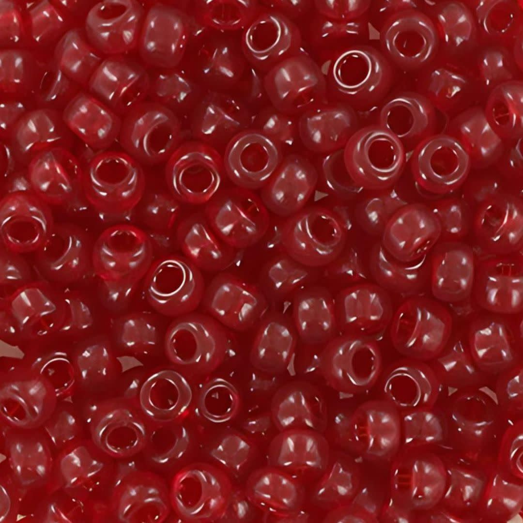 #8 Miyuki Seed Beads - Transparent Ruby, 8-9141-TB, Approx 858 Beads/22 Grams, 1 five inch tube