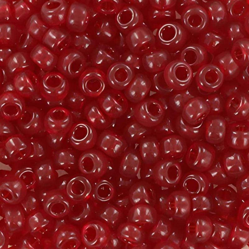 #8 Miyuki Seed Beads - Transparent Ruby, 8-9141-TB, Approx 858 Beads/22 Grams, 1 five inch tube