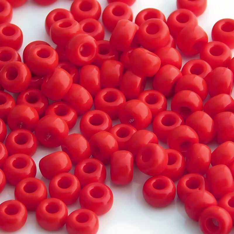 #8 Miyuki Rocailles Seed Beads - Opaque Red, Approx 440 Beads, 10 Grams/0.35oz