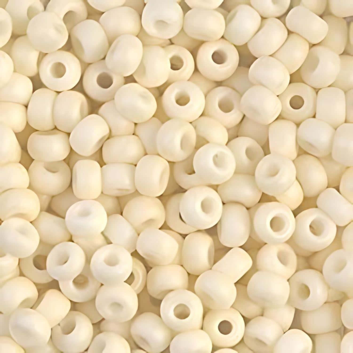 #8 Miyuki Seed Beads - Matte Opaque Cream, 8-92021-TB, Approx 858 Beads/22 Grams, 1 five inch tube