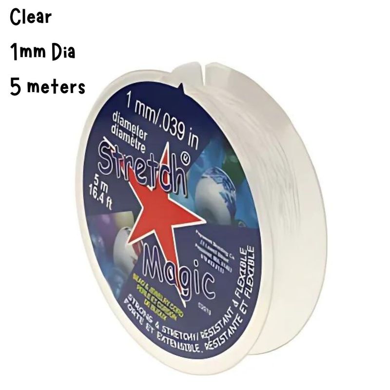 1mm Stretch Magic Jewelry Cord, Clear, 5 Meters/16.4Ft, 28gms/1oz