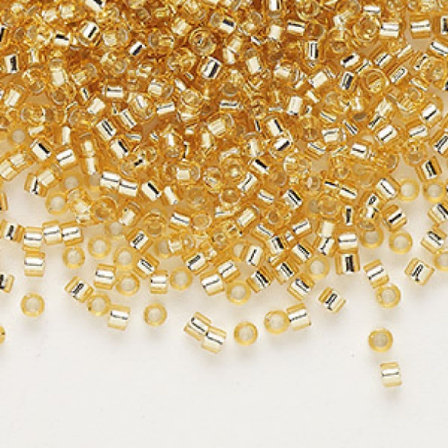 #11 Delica Seed Beads, Silver Lined Gold, Db042-Tb, Approx 1440 Beads, 1 two inch tube, 7.2 grams